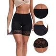 thumbnail image 3 of DARING DIVA Women's Wide Lace Trim Shorts Mid Thigh Slimme Underwear S Black, 3 of 6