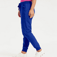 thumbnail image 5 of HaHaHappy Womens Scrub Pants - Soft Stretch High Waisted Yoga Style with Pockets, Slim Fit Jogger Scrubs Pants for Women Blue XL, 5 of 7