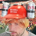 thumbnail image 3 of MAGA Beer Helmet – Funny Trump Drinking Hat with Dual Can Holder & Straw – Party Gag Gift, 3 of 6