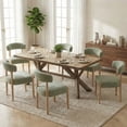 thumbnail image 6 of Usaint Upholstered Modern Dining Chairs Set of 2 with Solid Wood Legs, Mid-Century Fabric Kitchen Side Chairs for Dining Room, Green, 6 of 9