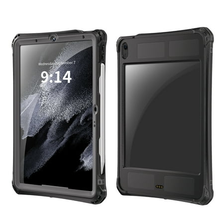 Dteck Waterproof Case for iPad Air 11 inch (M2) 2024,iPad Air 11 inch 2025 M3 IP68 Waterproof Dustproof Snowproof Underwater Full Body Case with Adhesive Kickstand / Lanyard Shockproof Cover,Black
