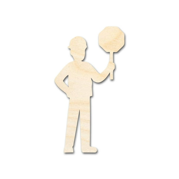 Unfinished Wood Stop Sign Worker Shape 3" / 1/4"