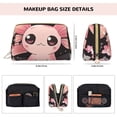thumbnail image 5 of Xecao Cute Axolotl Sakura Blossoms B Print Fashion Makeup PVC Bag Large Capacity Travel Cosmetic Bag for Women Organizer Toiletry Clutch, 5 of 8