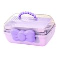 thumbnail image 1 of Caja De Almacenamiento De Accesorios Para El Cabello Para Niñas, Linda Decoración De Bownot 3 Capas Organizador De Escritorio De Plástico Para Juguetes Para Niños, Pegatinas,, 1 of 7
