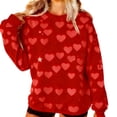 thumbnail image 3 of Mifsaly Cotton Valentines Day Sweatshirt Women Hearts Print Shirts Girlfriend Gifts Oversized Tshirts Crew Neck Long Sleeve Pullover Tops 2026 Festival Fashion Spring Outfits, 3 of 10