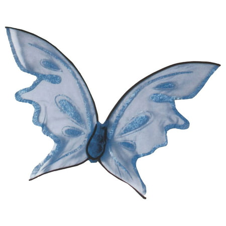 Morris Costumes Sheer Bright Butterfly Shape Black Rib Blue Wings, Style FW90456BU