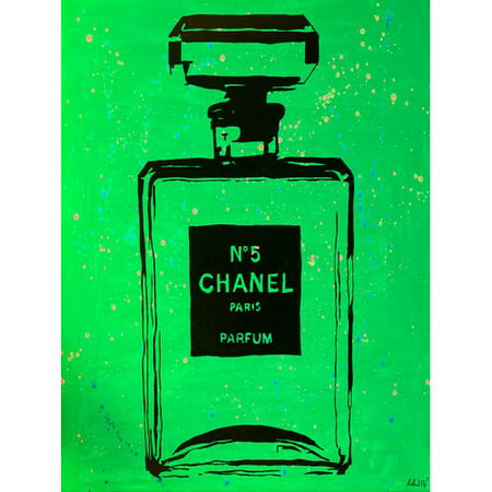 Buy-Art-For-Less-Chanel-Chic-by-Pop-Art-Queen-Graphic-Art-on-Wrapped-Canvas-in-Green-and-Black