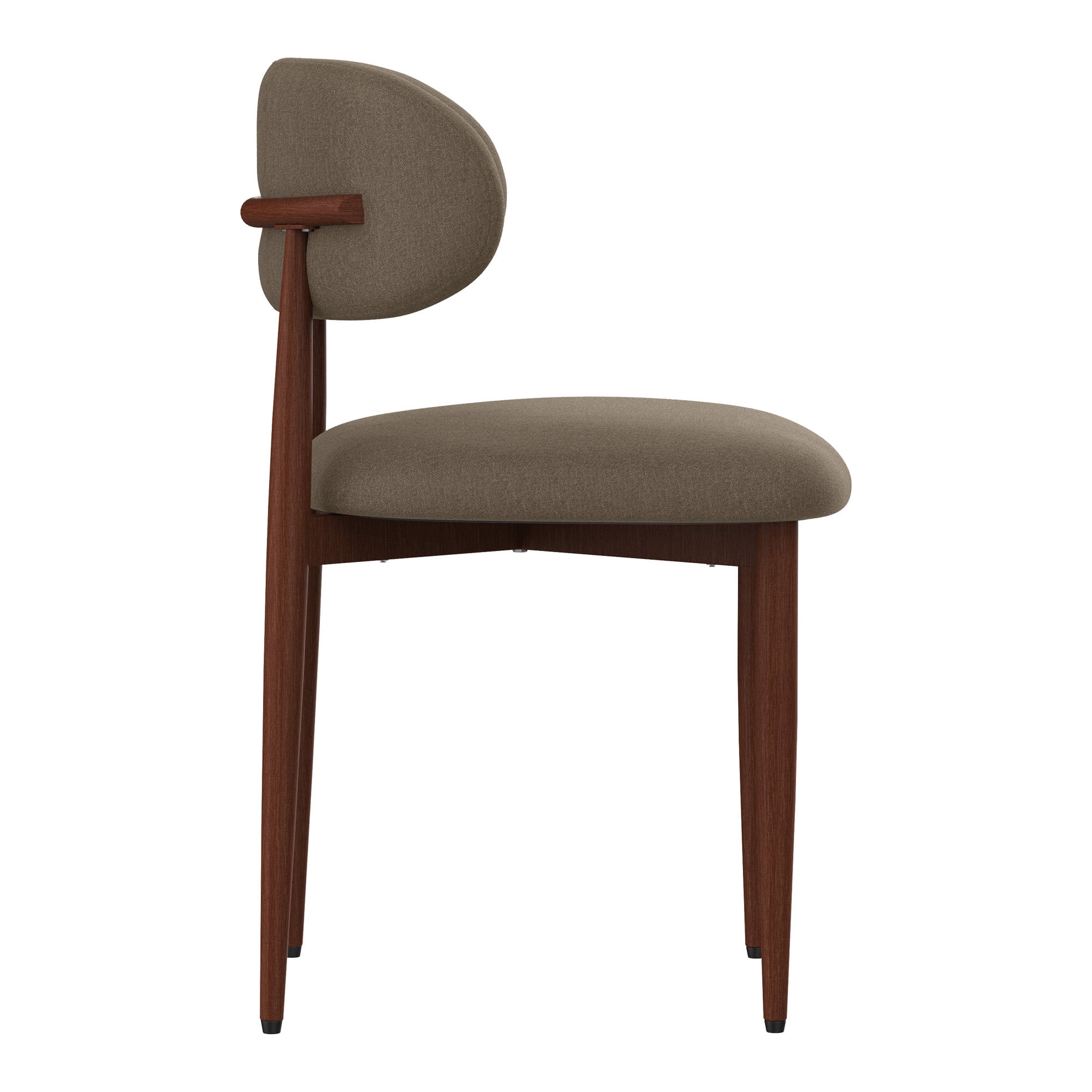 Mintazer Modern Upholstered Dining Chairs Set of 2, Minimalist Padded Kitchen Chairs with Chenille Fabric & Non‑Slip Foot Pads for Dining Room Kitchen Small Apartment, Coffee