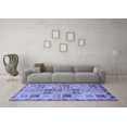 thumbnail image 3 of Ahgly Company Machine Washable Indoor Rectangle Oriental Blue Modern Area Rugs, 5' x 7', 3 of 4