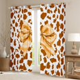 thumbnail image 2 of Homewish Kawaii Princess Ribbon Blackout Curtains Set of 2 (52x84 Each) for Girls, Fashion Brown Leopard Print Window Curtains, Cute Cartoon Curtains and Drapes, Curtains Blackout Home Decor, 2 of 6