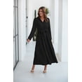 thumbnail image 4 of NAYAOTO Women's Maxi Shirt Dress - 2026 Long Sleeve Button Casual Fall A-line Work Tiered Dresses with Belt and Pockets, 4 of 9
