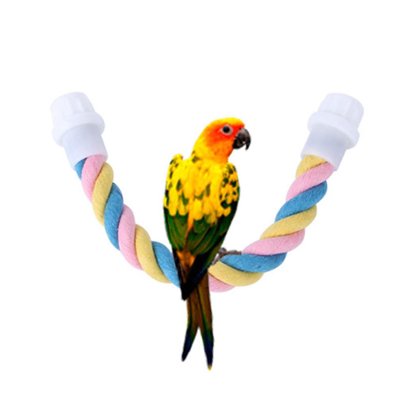 Colorful Bendable Bird Rope Perch Swing Perches Stand Climbing Rope for Parrot Budgie Canary Cage Standing Toy , 9. Length 9. Length