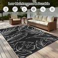 thumbnail image 2 of SIXHOME Outdoor Rug Carpet 5'x8' Waterproof Reversible Patio Rug Portable Tropical Indoor Outdoor Rug Plastic Straw Rug for RV Camping Garden Picnic Deck Backyard Modern Porch Decor Black and White, 2 of 6