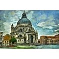 thumbnail image 2 of Bolokofsky, Ronald 32x23 Black Ornate Wood Framed with Double Matting Museum Art Print Titled - Santa Maria della Salute I, 2 of 4