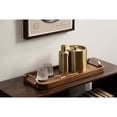 thumbnail image 3 of Kate and Laurel Farson Modern Decorative Wood Rectangle Tray with Handles, 10 x 24, Walnut Brown and Antique Brass, Transitional Rectangular Tray for Use as Entryway Tray Decor or Ottoman Serving Tray, 3 of 10