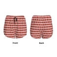 thumbnail image 5 of Picia Red and Brown Squares Pattern Women's 2 in 1 Athletic Running Shorts High Waisted Workout Casual Gym Sweat Shorts with Comfy Liner Zipper Pockets-Small, 5 of 9