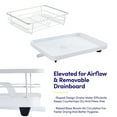thumbnail image 3 of 3-Piece Multi-Functional Dish Drying Rack with Drain Board & Utensil Holder, White, 3 of 6