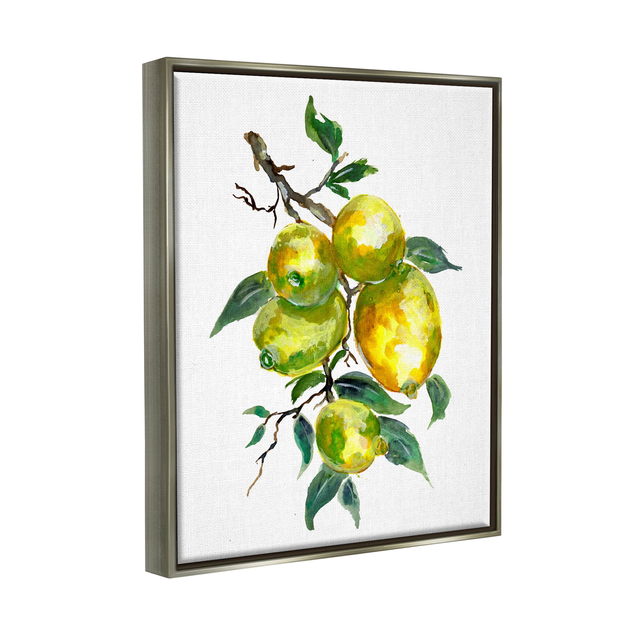 Lemon Citrus Fruit Tree Food & Beverage Graphic Art Luster Gray Framed Art Print Wall Art