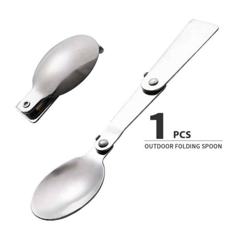 

Naiyafly Stainless Steel Rice Spoon Folding Durable Outdoor for Camping Mountaineering Traveling Easy to Store Clean A