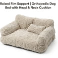 thumbnail image 3 of Plush Calming Pet Sofa Bed, Raised Rim, Removable Cover & Non-Slip Bottom for Cats & Dogs, Calming Dog Bed Fluffy Plush Dog Mat for Furniture Protector with Removable Washable Cover (A, S), 3 of 7
