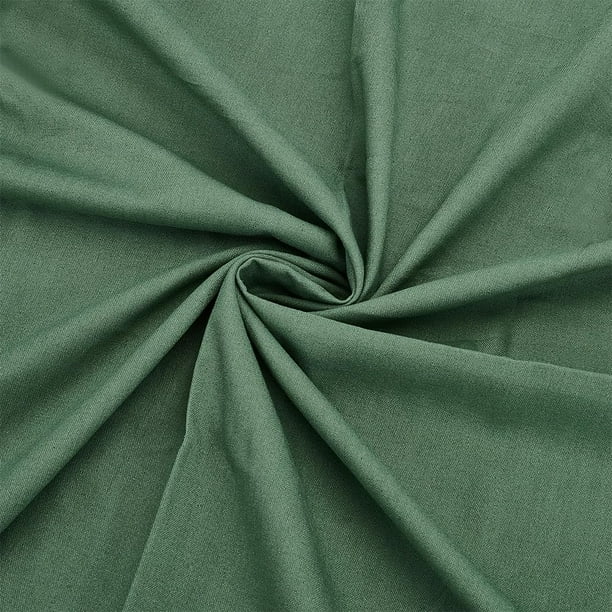 Tela de lino verde mar, 144,5 x 100 cm, 0,5 mm de grosor, estampado liso. Ideal para coser, bordar y manualidades.