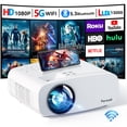 thumbnail image 1 of Projector with WiFi and Bluetooth, Pericat 4K Supported Native 1080P Projector, Portable Movie Outdoor Projector for Home Theater, 1 of 7