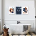 thumbnail image 3 of Wall Art for Bathroom Blue and Terracotta Abstract poster Wall Art Set Burnt Orange Botanical Tropical Plants Picture Wall Decor for Home, 3 of 6