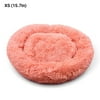 Tomshoo Comfortable Plush Round Pet Bed for Dogs Cats Soft Fur Donut -slip Waterproof Base Washable Self Warming Cushion Bed Multiple Sizes Skin Pink XS 40CM