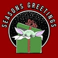 thumbnail image 2 of Men's Star Wars: The Mandalorian Christmas Grogu Seasons Greetings Graphic Tee Red X Large, 2 of 5