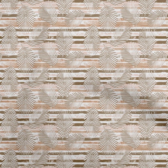 oneOone Polyester Spandex Peach Fabric Tropical Leaf Craft Projects Decor Fabric Printed By The Yard 56 Inch Wide