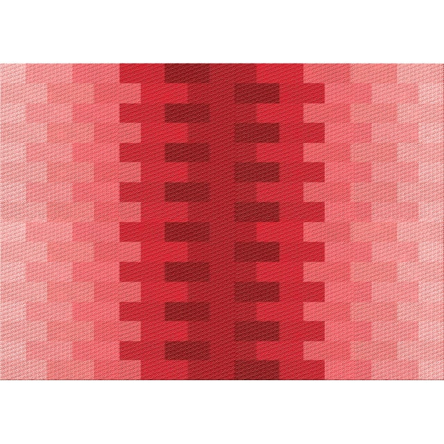 Ahgly Company Tapis Rectangulaire Lavable en Machine Rouge Transitionnel, 8 Pieds x 10 Pieds
