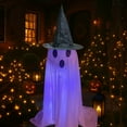 thumbnail image 5 of LHNFT Halloween Decorations Outdoor, Light Up Spooky Ghost with Witch Hat for Halloween Party Outside Decor Lighted Ghosts Stakes for Front Porch Yard Garden Home, 5 of 9
