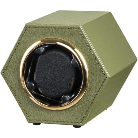 Automatic Single Watch Winder with Quiet Japanese Motor,Premium Leather Exterior and Soft Flexible Watch Pillows for Men's and Women's Watches