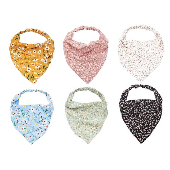 Frcolor Hair Scarf Floral Headband Head Elastic Bandana Kerchief Scarves Bandanas Chiffon Headbands Triangle Headwrap Turban
