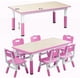 thumbnail image 4 of Yeshouse Mesa para niños y Set de 6 sillas, mesa para niños de 47" de altura regulable con patas antideslizy escritorio de Graffiti, Set de actividades preescolares con organizador incorporado, 4 of 7