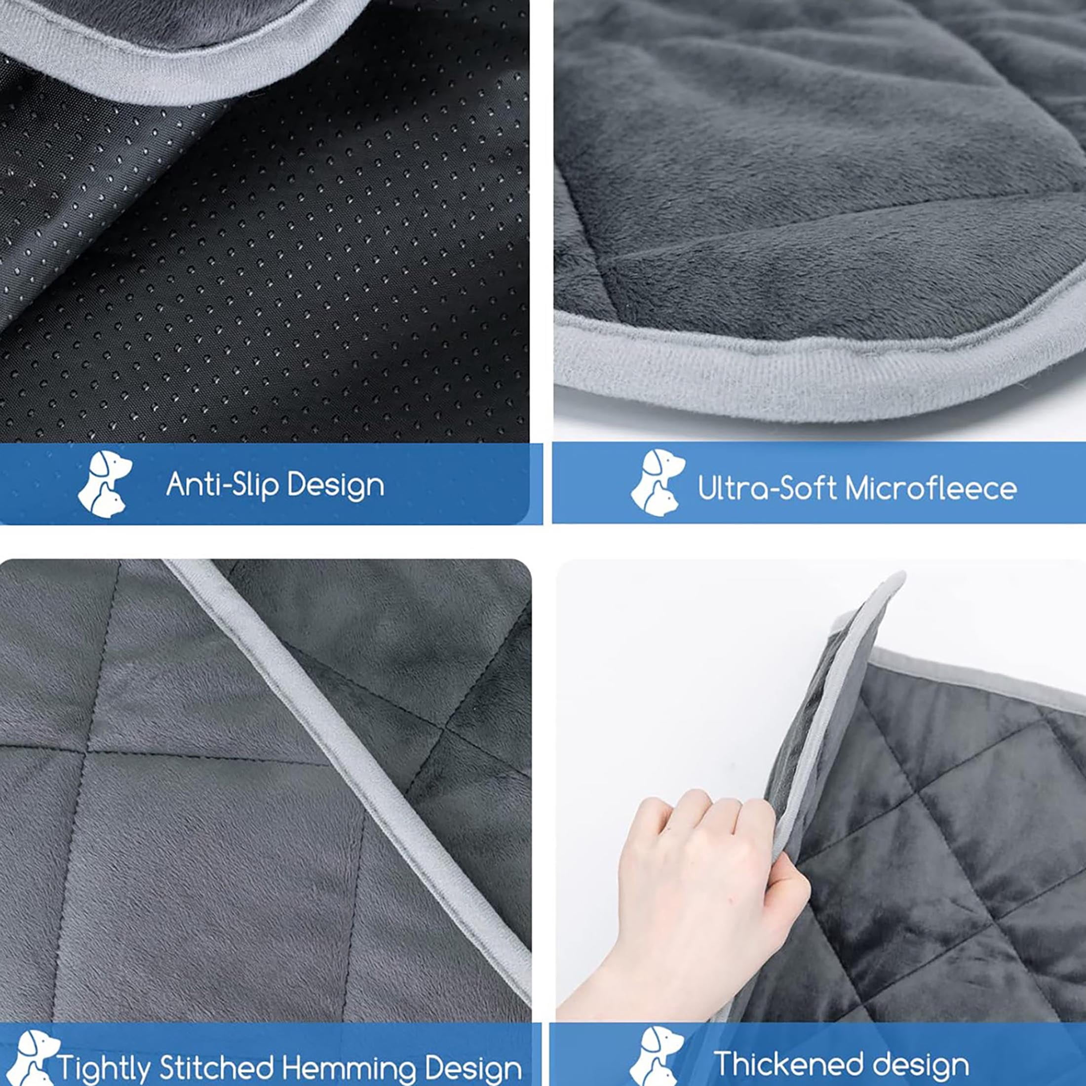 Washable Soft Dog Crate Mat with Anti-Slip Bottom, Durable Pet Bed Pad for Cages & Home - Multiple Sizes & Colors