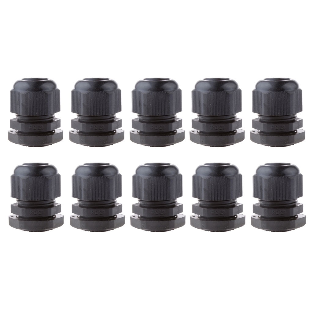 10pcs IP68 PG21  13-18mm Cable  Waterproof Nylon Plastic Cable Gland Connector 
