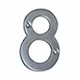 thumbnail image 3 of RCH Hardware Solid Brass 3" Tall House Number 8, Satin Chrome Matte Silver Matching Screws Included, 3 of 3