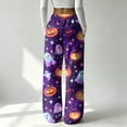 thumbnail image 6 of BFRGSIJ Halloween Lounge Pants for Women Soft Fleece Baggy Wide Leg Sleep Pajamas Spooky Season Festive Casual Fall Sleepwear S, 6 of 7