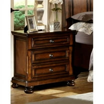 Lexicon Cumberland 3-Drawers Traditional Wood Nightstand in Brown Cherry