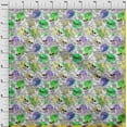 thumbnail image 3 of oneOone Polyester Lycra Light Green Fabric Floral & Skull Diy Clothing Quilting Fabric Print Fabric By Yard 56 Inch Wide, 3 of 4