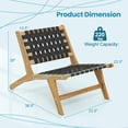 thumbnail image 4 of Spaco Indoor Patio Teak Wooden Chair, Wooden Chair with Woven Webbing Seat and Backrest, Woven Webbing Seat for Outdoor as Garden, Patio, Natural, 4 of 5