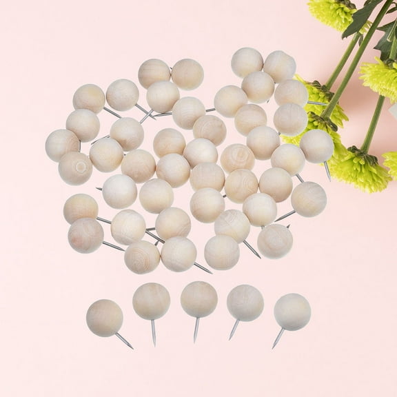 Raindrops 120pcs Round Head Thumb Tacks Cork Board Pushpins Decorative Wooden Push Pin