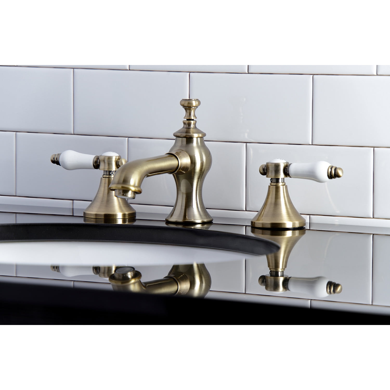 Kingston Brass KC7063BPL Bel-Air 8 in. Widespread Bathroom Faucet, Antique Brass