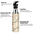 thumbnail image 3 of Yayeee 20oz Insulated Water Bottle Double Wall Stainless Steel with Flip Straw Lid, Red Floral Pattern, 3 of 7