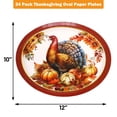 thumbnail image 2 of ceiba tree 24ITSC&nbsp;PCS Thanksgiving Fall Oval Paper Plates Traditional Vintage Turkey Disposable Party Supplies 10" x 12" Table Tableware Decor Decorations, 2 of 3