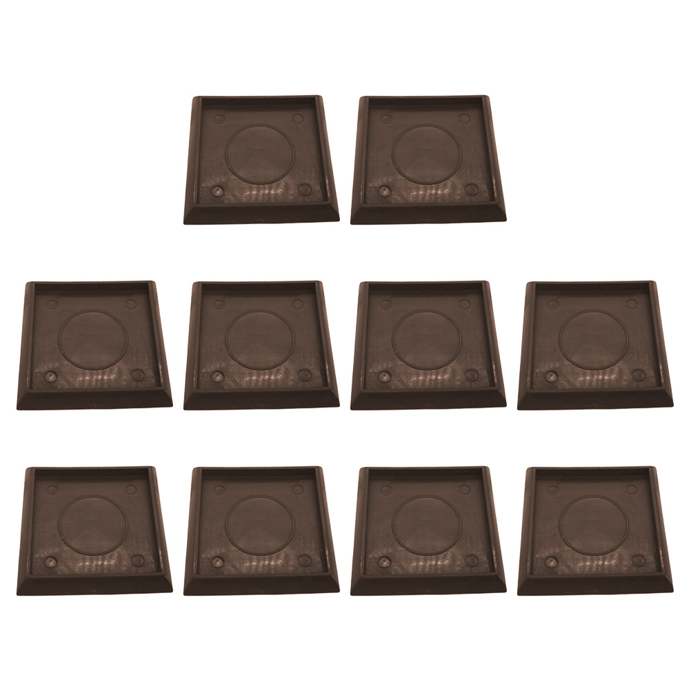 Tinksky 10pcs Non Skid Furniture Pads Square Wheel Caster Cups Plastic