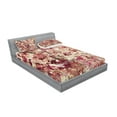thumbnail image 2 of Ambesonne Retro Fitted Sheet & Pillow Sham Set, Cherry Blossoms Floral, Queen, Beige and Pink, 2 of 2
