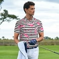 thumbnail image 2 of Kdxio Flamingos Print Men's Short Sleeve Polo Shirt,Midweight Men's Shirt, 2 of 6