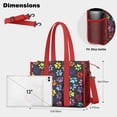 thumbnail image 5 of Teacher Tote Bag,Colorful Animal Footprints Teacher Utility Tote Bag,Large Work Tote Bags for Women with Multiple Pockets,Top Zipper Closure,13.8x10.6x6.7 Inch, 5 of 5